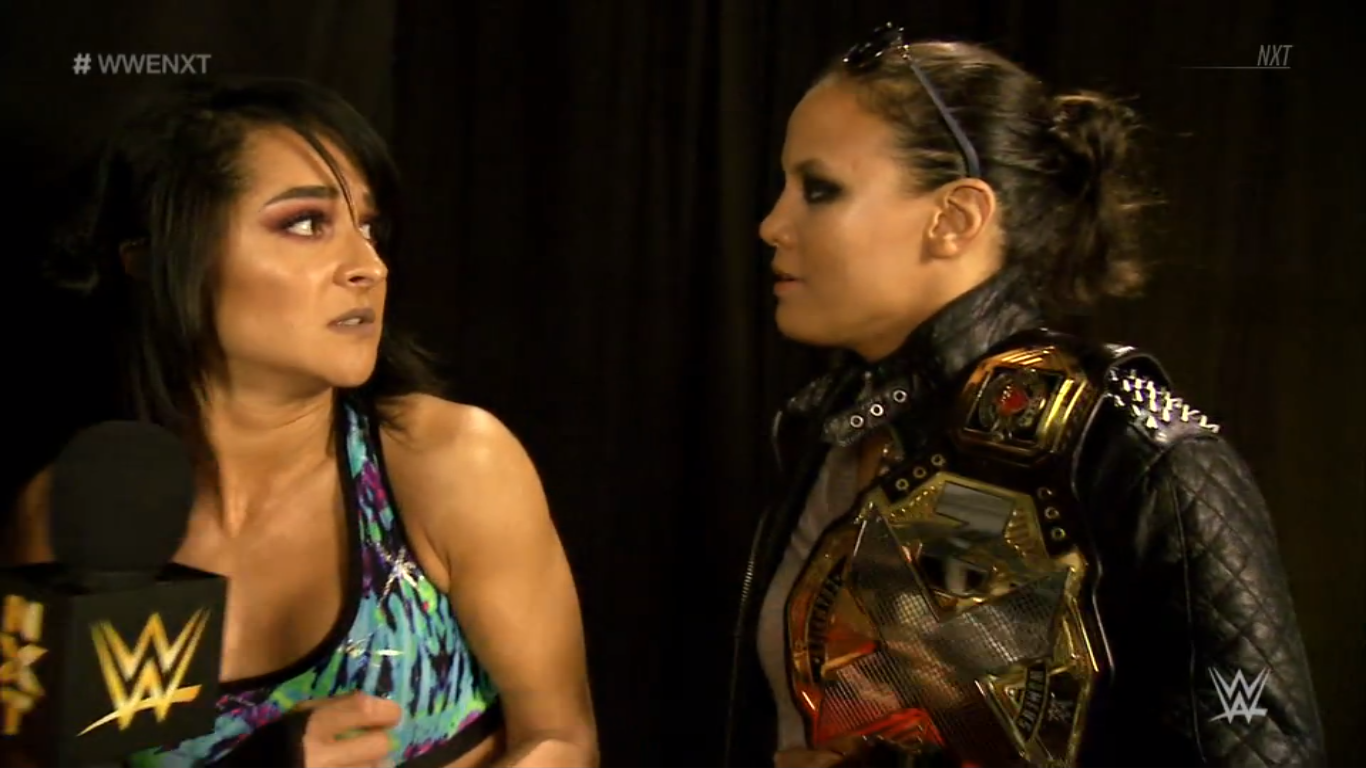 NXT Women's Champion "Bully Baszler" intimidating Dakota