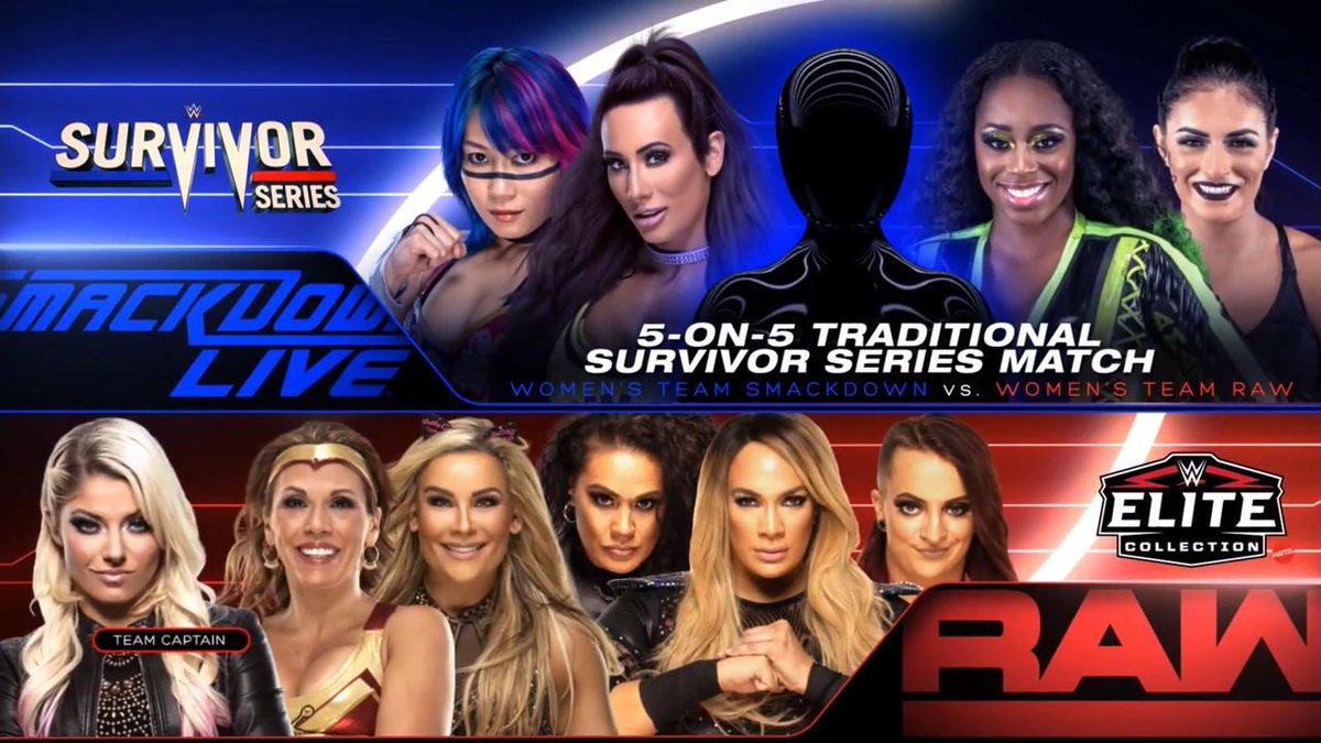 WWE Survivor Series 2018 Asuka Carmella Naomi Sonya Deville Alexa Bliss Mickie James Natalya Tamina NiaJax Ruby Riott