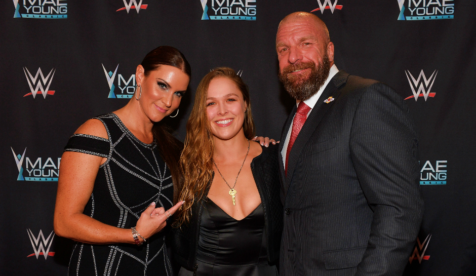 Ronda Rousey with HHH and Steph