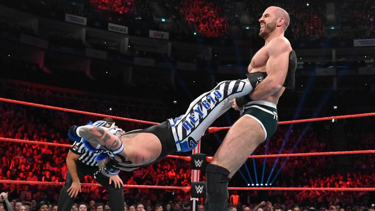 WWE RAW Rey Mysterio Cesaro Giant Swing