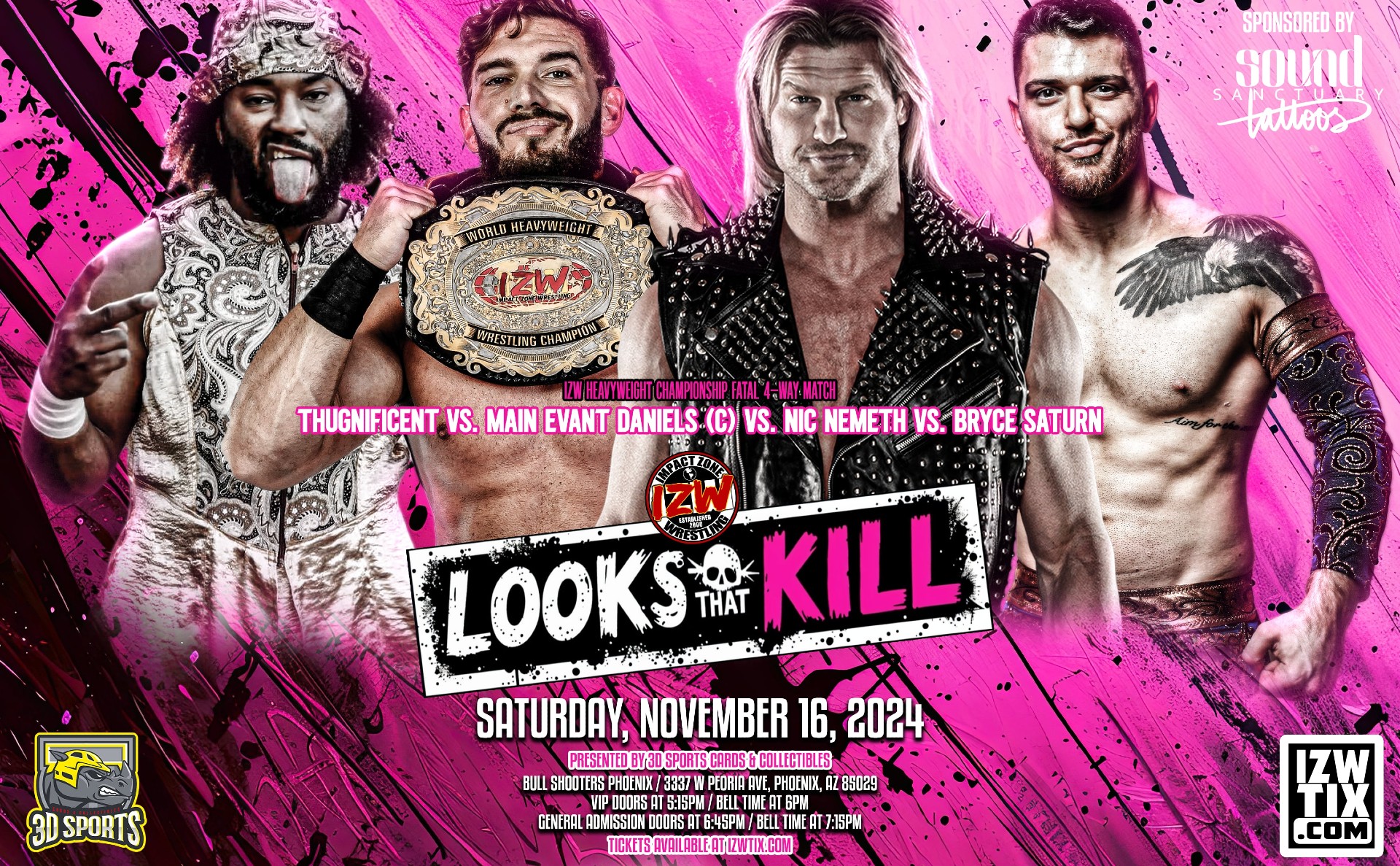 IZW Looks That Kill Main Event - Evan Daniels vs. Nic Nemeth vs. Thugnificent vs. Bryce Saturn